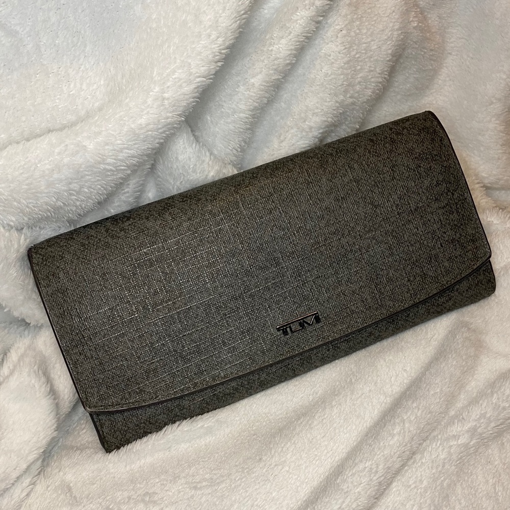 Tumi long flap wallet